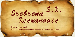 Srebrena Kecmanović vizit kartica